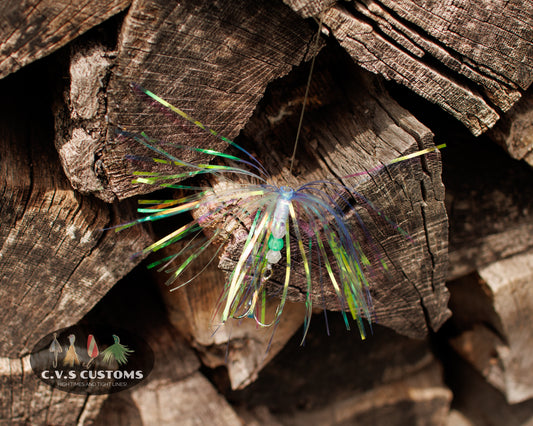 C.V.S Customs Salmon Fly Pearly Blue and Pearly Green 18" Leader