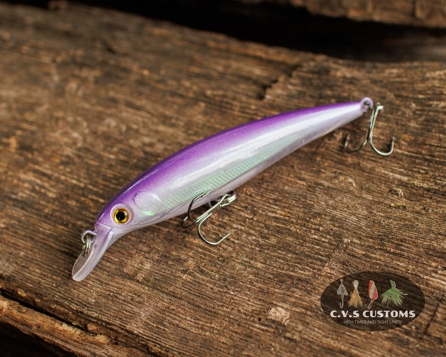 C.V.S Customs Pearly Purple Shimmer Jerk bait (2-6ft) 3/8oz 4.5”